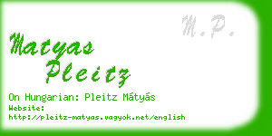 matyas pleitz business card